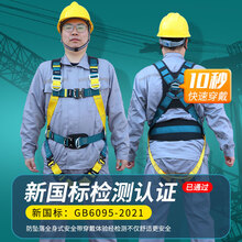 安索全身式安全带 速插安全带五点式 防坠落高空作业安全绳套装双钩保险带国标 【速插款安全带】