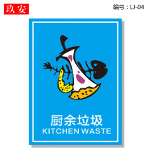 可回收不可回收标示贴纸提示牌垃圾桶分类标识其它有害厨余干湿干垃圾箱标签贴危险废物固废电池回收指示贴 LJ04 40x50cm