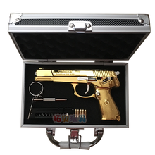 男孩生日礼物1:2.05中国式92合金枪模玩具枪全金属军迷军事玩具模型枪可拆卸拼装不可发射模型道具枪 92金色+合金箱