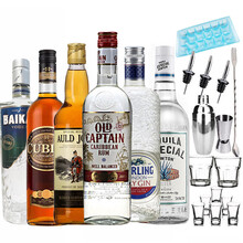 奥尔德乔克洋酒套装六大基酒DIY鸡尾酒套餐 龙舌兰/威士忌/朗姆白兰地伏特加