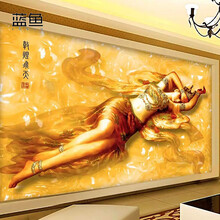 蓝鱼（LANYU）8D东南亚壁纸敦煌飞天仕女墙纸电视背景墙布客厅卧室壁画 加厚整张-无纺布
