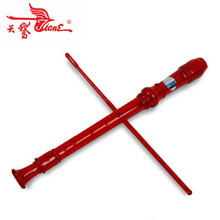 天鹅（SWAN） 6孔8孔儿童学生初学自学入门竖笛六孔八孔树脂笛子八孔六孔竖笛子 红色6孔竖笛