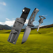 汉道户外刀野外生存刀CPM154野营防随身锋利高硬度洛克X 黑色