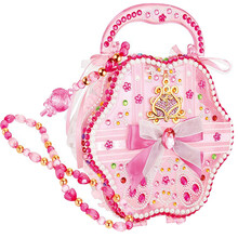叶罗丽玩具儿童DIY手工制作创意粘贴灵公主首饰盒冰公主项链串珠玩具蓝孔雀女孩生日礼物 茉莉手提包