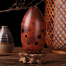 永田七星埙乐器十孔陶埙七星埙10孔红陶单腔梨型初学者成人入门专业演奏民族吹奏乐器 G调