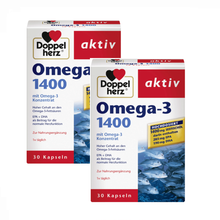 Doppelherz德国进口双心高浓缩深海鱼油omga-3 成年人中老年人鱼油 超市版 深海鱼油1400 30粒X2盒 德国直邮原装进口