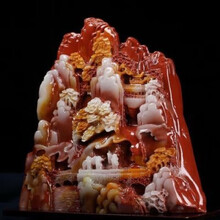 寿山石 高山石 精細彫刻 吉祥三寶 置物 賞物 擺件 古董品 底座付 長260 幅106 高130mm 重1537g  寿山石摆件价格_寿山石摆件图片- 京东