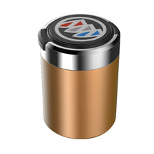 雪美莱 别克英朗昂科威GL8威朗凯越君越君威阅朗车载烟灰缸时尚金属带盖LED灯耐高温 金色