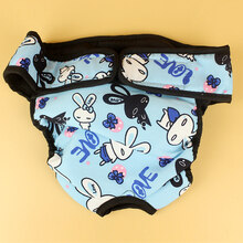 唐宠 金毛母狗生理裤月经裤防骚扰狗狗卫生巾大狗中型大型犬发情安全裤 大狗生理裤蓝色小兔 XL号适合60至75斤