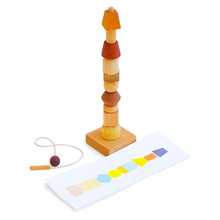 soopsori串珠大颗粒积木绕珠韩国玩具儿童木制益智婴幼儿穿线串线套柱1-3-6周岁生日新年礼物 异形串珠