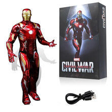迪士尼漫威复仇者联盟儿童玩具美国队长玩偶模型关节可动办公桌摆件 14寸钢铁侠