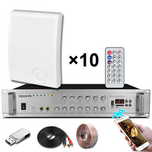 帝顿（DIDUN） 壁挂音箱 广播喇叭音响套装背景音乐 幼儿园商场超市校园教室 壁挂音响 10个10瓦壁挂+200瓦蓝功放+50米线