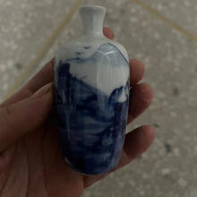 鼻煙壼 青花釉裏紅 清時代 康熙年製 唐物 鼻煙壼 青花釉裏紅 清時代