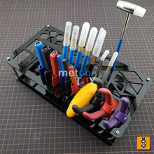 箱牌军模手办高达模型工具架剪钳子高精密镊子遮盖带打磨除尘垫 黑色模型工具收纳工具架