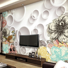 蓝鱼（LANYU）3D马蹄莲电视机背景墙壁纸客厅卧室沙发无缝壁画整张定制现代简约墙纸墙布 加厚整张-无纺布