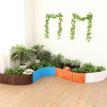 袭美木艺 室内阳台防腐木栅栏花坛围栏绿化木质隔断户外实木护栏园艺装饰花园农家庭院绿植小篱笆 长100cm*高40cm原木色