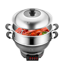 汇宝（HUIBAO）HB-F-T 家用多功能铸铁电热锅 电炒锅电火锅电蒸锅 电煮锅快煮锅电锅大口径 32cm一个蒸屉