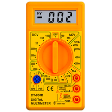 bejoy DT830B大屏高精度数字式防烧测量万用表 全保护数显表 带蜂鸣 黄色 DB830B