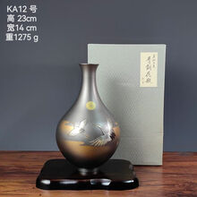 銅 竹 銀象嵌 花入 筒形 花瓶 88UO29 中国美術清朝清時代哥