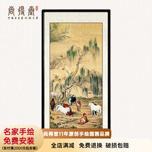 h13# 八骏图 中国古書画 画家郎世宁(清) 神品 清郎世宁《八骏图》】 《八骏图》现藏台北故宫博物院，是在一棵