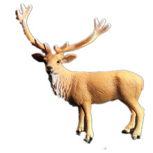 儿童仿真动物园玩具模型野生动物世界套装狮虎河马犀牛大象长颈鹿 北美驯鹿