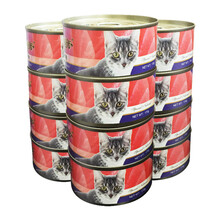 美滋元红白肉猫罐头170g*12罐 成幼猫咪湿粮包 猫零食吞拿鱼猫罐头 金枪鱼（红白肉170g*12罐）