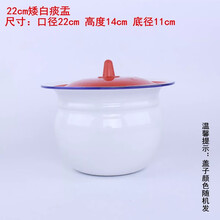 搪瓷痰盂矮痰桶小孩搪瓷尿盆老人起夜桶可移动孕妇行动不便尿桶  矮白痰盂+盖