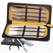 天艺牌扬州三把刀技师版专业修脚刀套装锁纹锋钢修脚工具甲沟去死皮炎老茧 锁纹7件套+嵌甲钳指甲锉油石