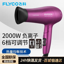 飞科电吹风家用大功率吹风筒旅行负离子吹风机冷热风理发店发廊可折叠FH6618 标配+美甲七件套