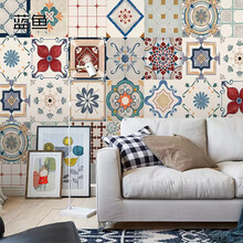 蓝鱼（LANYU）泰式波西米亚风格8D立体电视背景墙壁纸客厅影视墙定制墙布壁画墙纸 加厚整张-无纺布