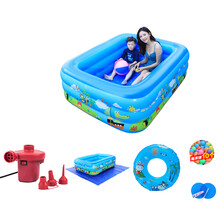 儿童充气加厚游泳池婴儿家庭家用超大号水上乐园大型宿舍泳池 1.8米3层印花标准套餐