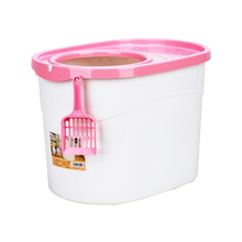 爱丽思猫砂盆 蜗居式全封闭大号猫砂盆猫厕所 顶盖漏砂防带砂新款 粉色