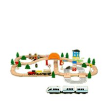 木质磁性轨道套装儿童拼搭木头轨道电动玩具火车  78件套轨道（和谐号电车） 官方标配