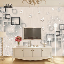 蓝鱼（LANYU）3D浮雕现代墙纸蒲公英电视背景墙壁纸客厅卧室壁画墙布定制 加厚整张-无纺布