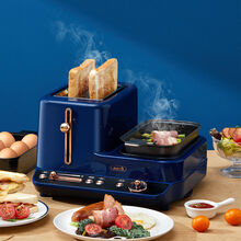 舒欣特德尔玛早餐机多功能加热全自动烤面包机多士炉懒人土司机电煎锅 DEM-ZC10