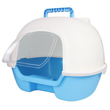 憨憨宠 猫砂盆全封闭大号猫厕所猫沙盆宠物猫咪用品猫便盆厕所猫咪用品 蓝色大号 53*38*43cm