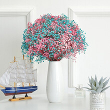 大束满天星干花花束优雅家居摆设插花真花小清新客厅装饰鲜花插花 双色满天星（玫红+蓝）（不含瓶）
