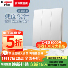 罗格朗（LEGRAND）未莱系列开关插座面板 陶瓷白色86型暗装薄款磨砂质感清单报价 三开双控