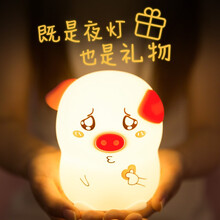 抖音同款情人节礼物男女孩生日礼物送女友小夜灯伴睡灯比心猪送闺蜜六一儿童节礼物 比心猪-升级遥控款