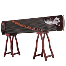 艾牧 古筝刻字 书法 泡桐木 烘烤 面板 成人实木骨粉刻花专业考级演奏 初学者练习带配件包弦指甲 GZ-216 蝶戏牡丹