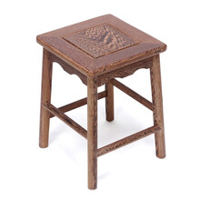 木果果木 红木家具 非洲鸡翅木（学名：非洲崖豆木）实木攒边榫小方凳 圆角家用无漆矮凳 高餐凳 洗脚凳 29*29*40 长*宽*高