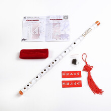 臻品（ZhenPin）精制横笛一节学生零基础初学苦竹笛子乐器 白色D调+书