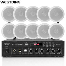 威斯汀 WESTDING WX305无线蓝牙吸顶壁挂喇叭套装店铺餐厅校园背景音乐公共广播 一拖十