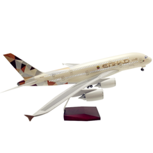 国航南航东航飞机模型带轮子47cm声控LED亮灯可拼装仿真飞机模型空客A380波音787 747 A380阿提哈德47cm 高配的有起落架有灯
