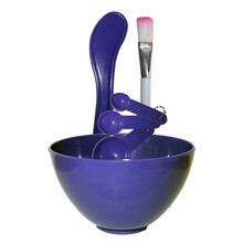 面膜碗套装 调膜碗 调膜棒 面膜扣 纱布面膜 面膜刷 喷瓶 海藻面膜托盘 纱布块 不锈钢针 美容工具 4合1调膜套装紫色