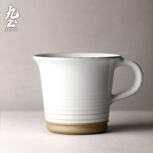 九土日式陶瓷咖啡杯粗陶白色马克杯子早餐随手杯茶杯情侣对杯家用 大号咖啡杯