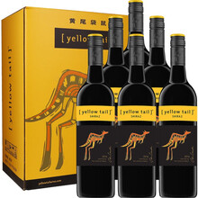 超市	澳洲原瓶进口红酒Yellow Tail黄尾袋鼠葡萄酒 750ml*6支 整箱装 西  拉葡萄酒