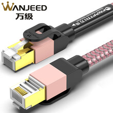 万级 七类CAT7类网线【游戏发烧竞速王线】万兆屏蔽扁平成品跳线 电脑路由器千兆宽带网络提速连接线 竞速王线 少女粉 15米
