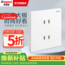 罗格朗（LEGRAND）开关插座面板 仕典系列玉兰白色86型暗装 4孔二扁 插座