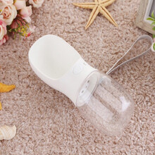 宠物外出喝水杯宠物随行杯外出水壶户外便携式旅行水碗狗狗猫咪饮水喝水器泰迪柯基大小成幼犬猫宠物用品 白色 350ml